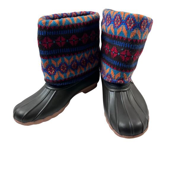 Womans mukluks rubber and woven boots size 7 - Picture 8 of 8